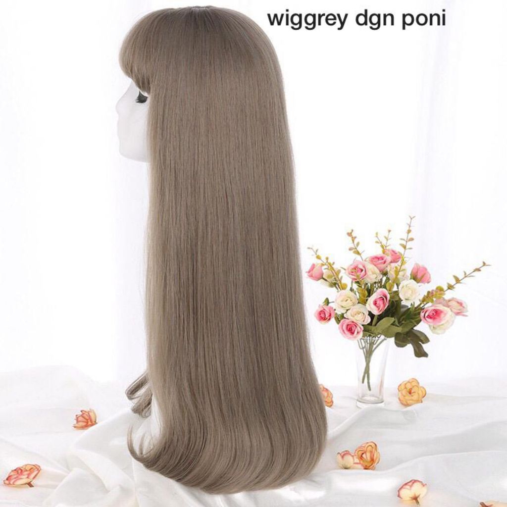wig lurus poni depan wig lurus panjang