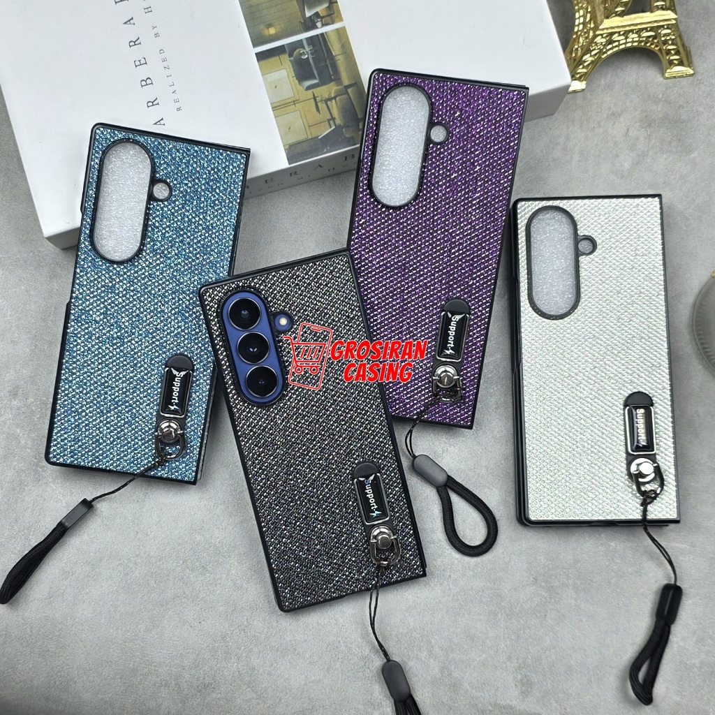 Case Glitter Lanyard Wrist Strip Bracket Case Bling Bling Tali Lanyard Case Samsung Z Fold 3 Samsung
