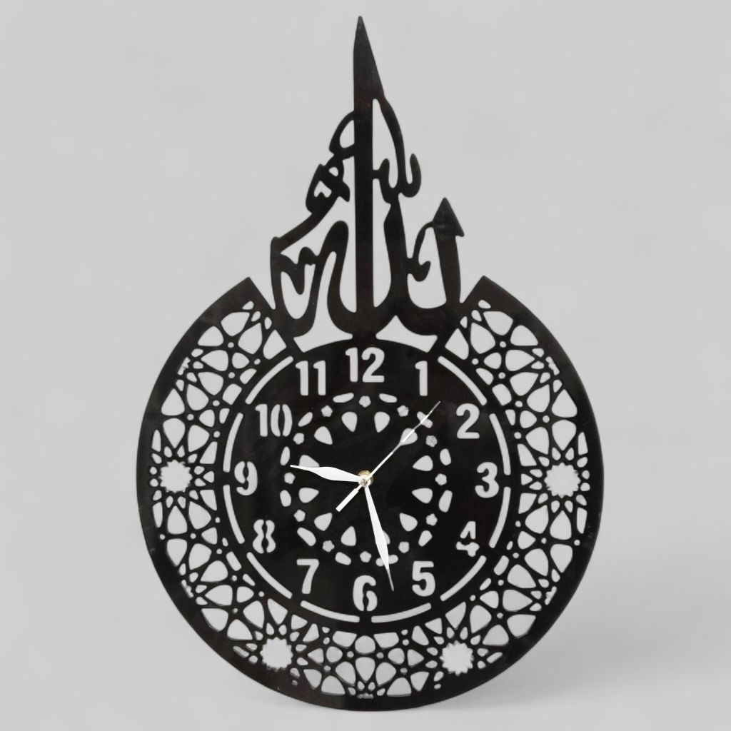 Jam Dinding Kaligrafi estetik/mesin jam sweep silent/hiasan dinding islami