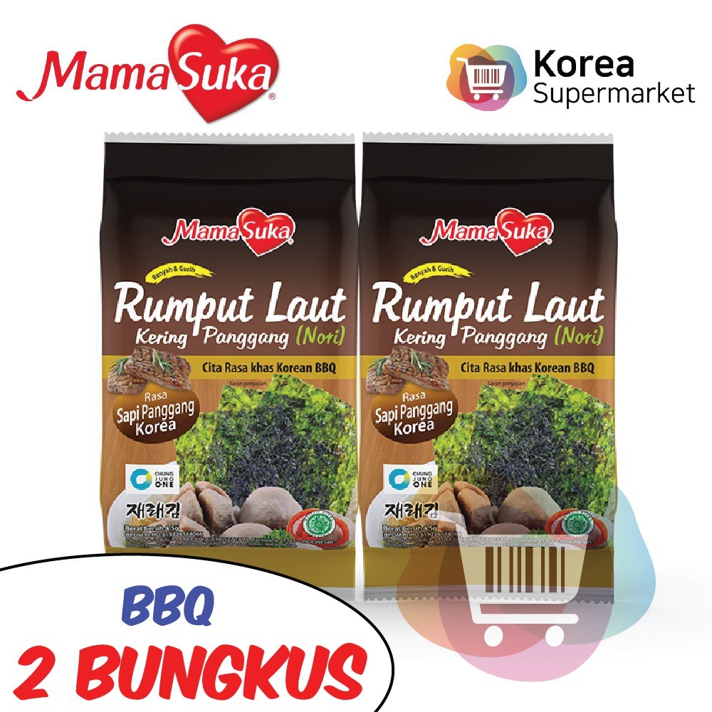 

(PROMO) Mamasuka Rumput Laut Panggang Nori Gim Barbeque BBQ Isi 2 Bungkus