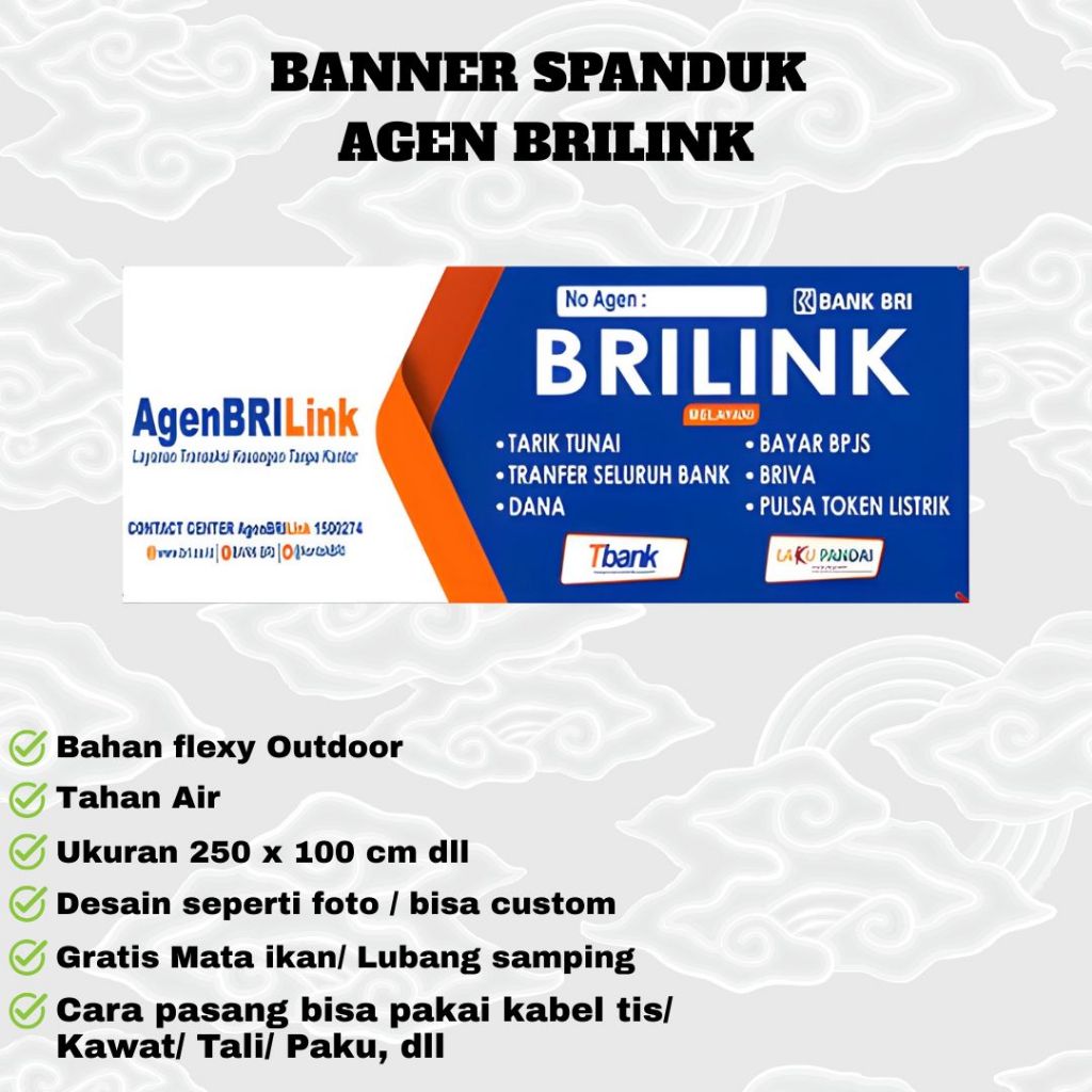 BENNER/MMT CUSTOM SPANDUK AGEN BRILINK BAHAN FELXY OUDOOR ECOGREEN