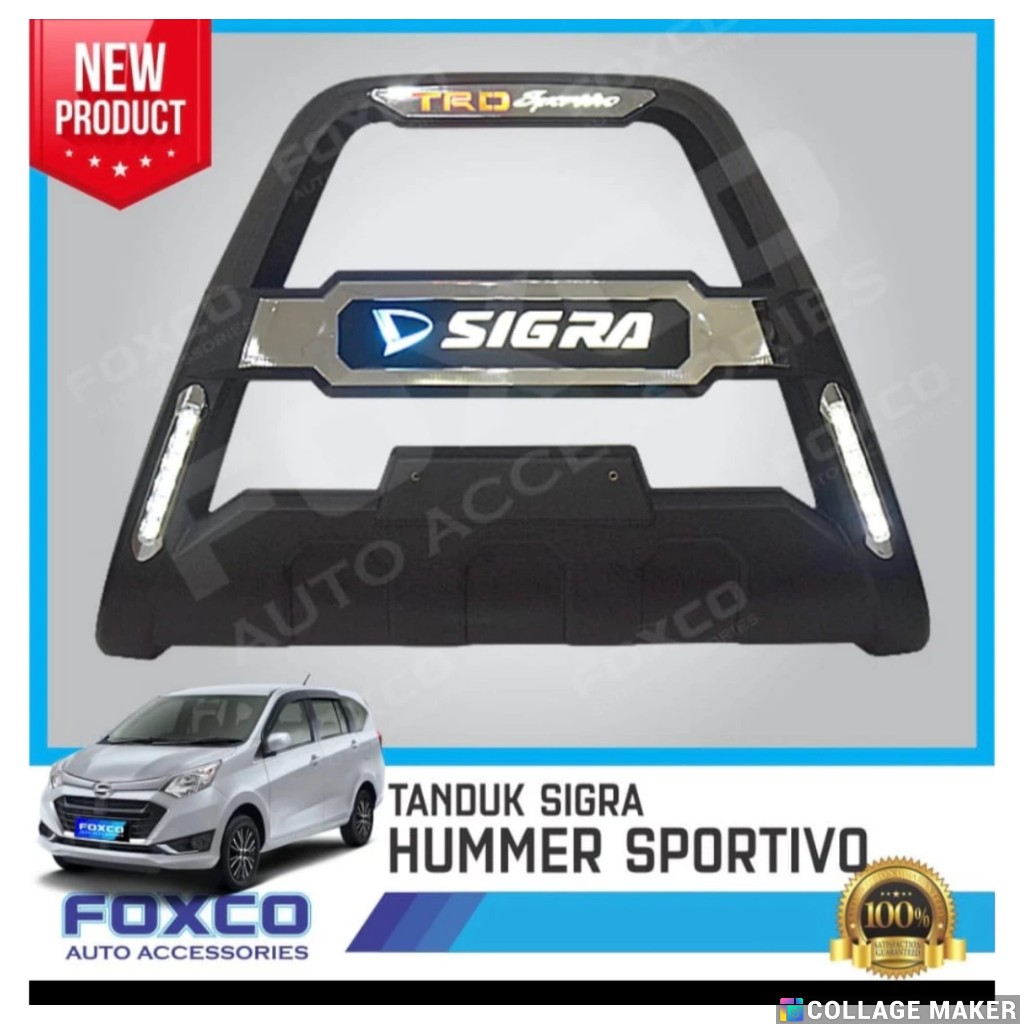 Tanduk Bumper Depan Mobil Sigra Model TRD SPORTIVO LED