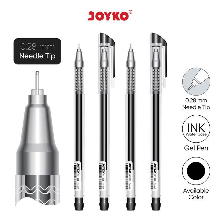 

Gel Pen Joyko GP-356 iTech 4 Needle Tip 0.28mm Hitam Original (12 PCS) / Ballpoint Bolpen Pulpen GP 356 i-Tech IV 0.28 Mili Black Per Lusin