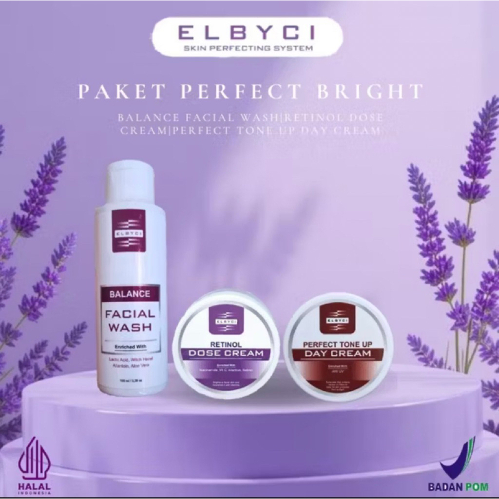 ELBYCI SKINCARE PAKET WAJAH PERFECT BRIGHT - Kulit Noda Hitam,Flek dan Cerah