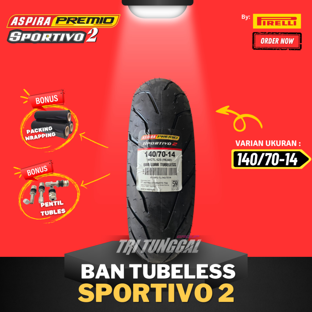 [READY COD] BAN ASPIRA PREMIO SPORTIVO 2 ( 140/70-14 ) TUBELESS MEDIUM SOFT COMPOUND RING 14 / BAN M