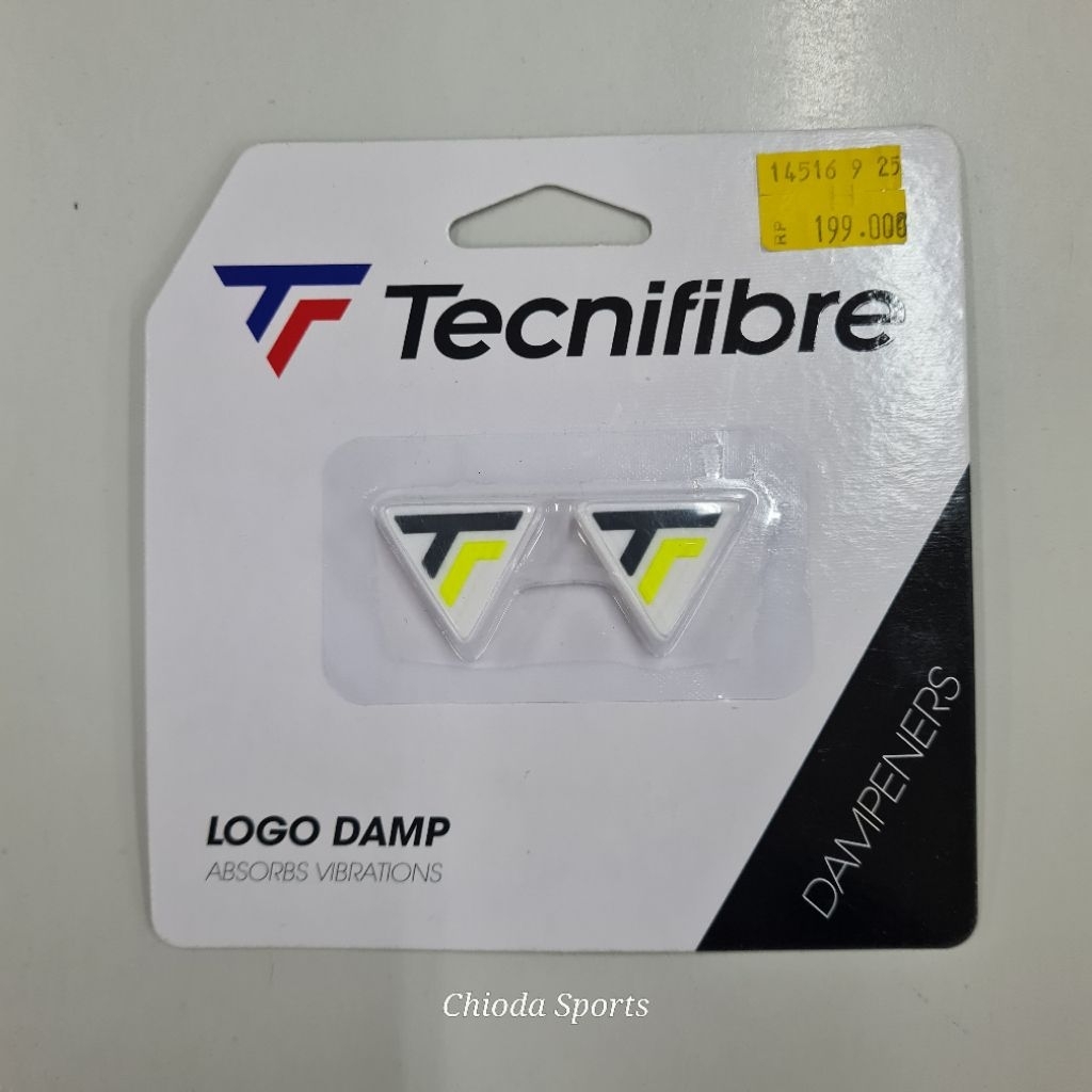 Damper Tecnifibre logo neon damp isi 2 karet original demper tecnifiber karet bentuk segitiga putih 