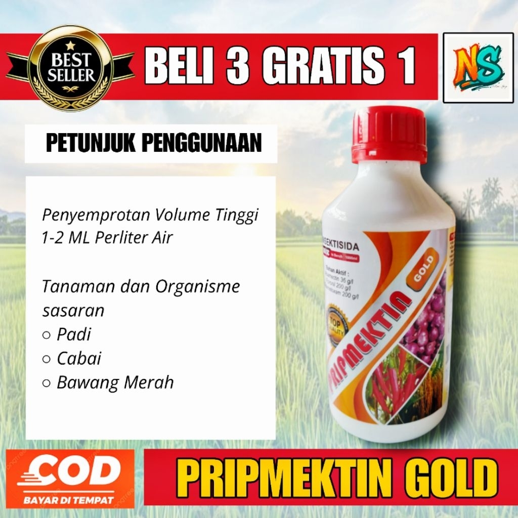 PRIPMEKTIN GOLD 436SC 1 LITER - INSEKTISIDA ABAMECTIN/FIPRONIL/THIAMETOXAM