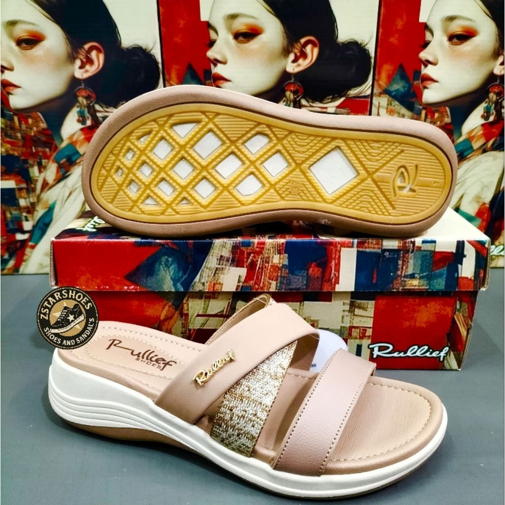 Sandal Wedges Wanita Rullief FBJ 781 Sandal Fashion Wanita Berkualitas Premium Original
