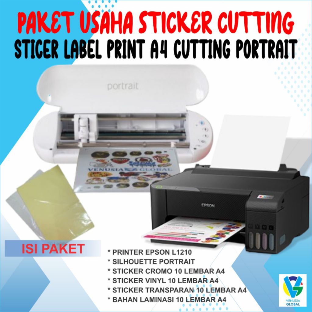 Paket Usaha Cutting Sticker A4 | Cutting Stker Label | Sticker Vinyl | Sticker Print | Paket Printer