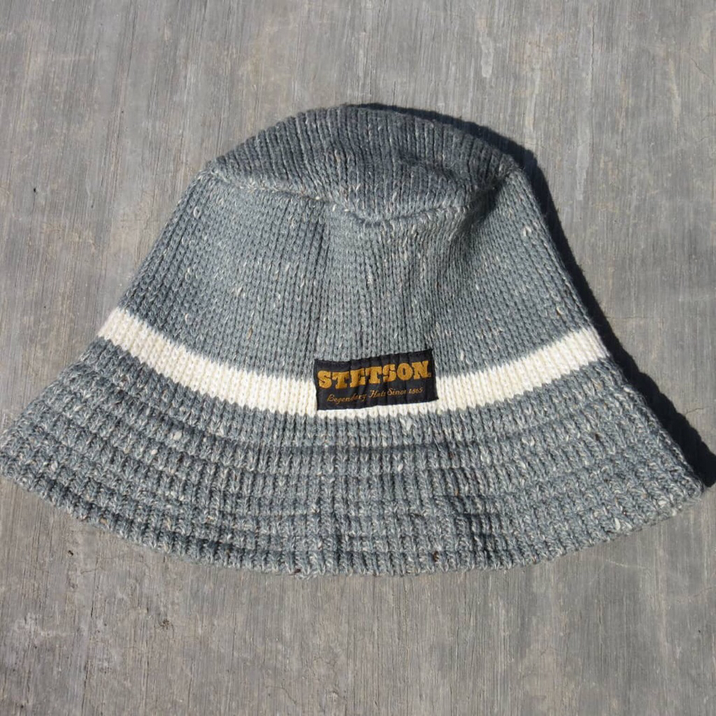 Stetson Bucket Hat cap grey  100% wool  Size Large  Made in USA Fast