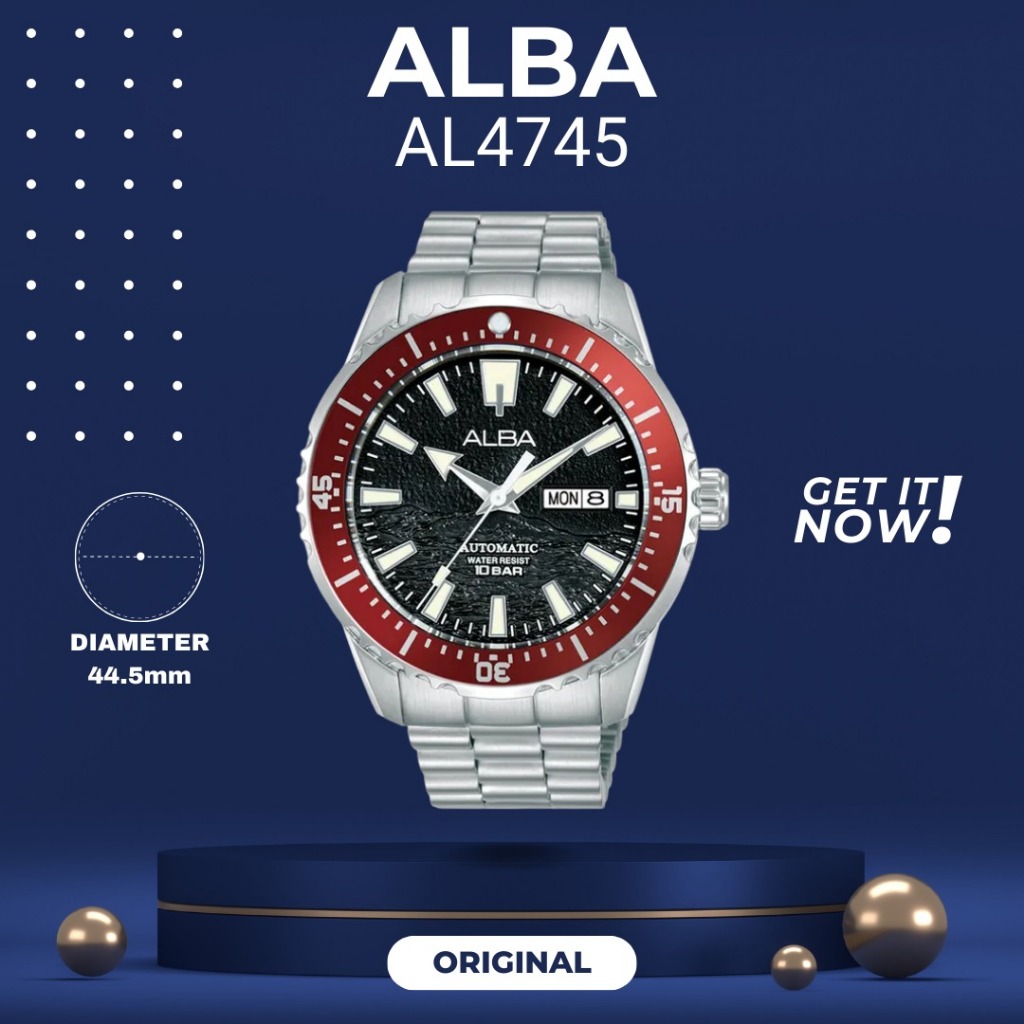 ALBA AL4745 PRIA AUTOMATIC ORIGINAL JAM TANGAN COWOK ARLOJI COWOK FASHION