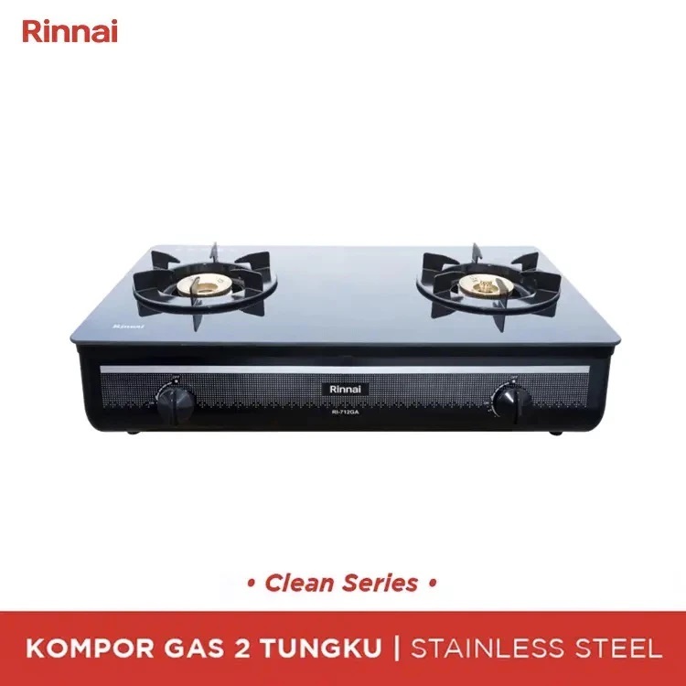 Rinnai Kompor Gas Rinnai RI-712GA(B) Kompor gas 2 tungku RI-712 GA (B)