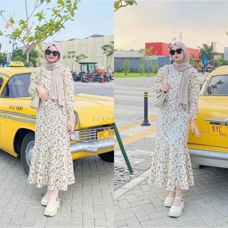 Aimel Fishtail Dress Maxi XL Dress Ala Korea -02 dress hijab frendly lengan panjang