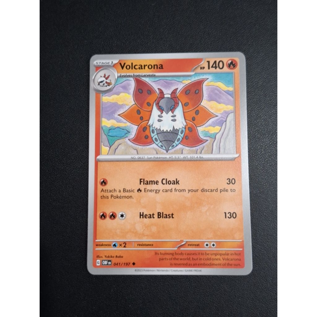 kartu pokemon original common volcarona obf 041/197