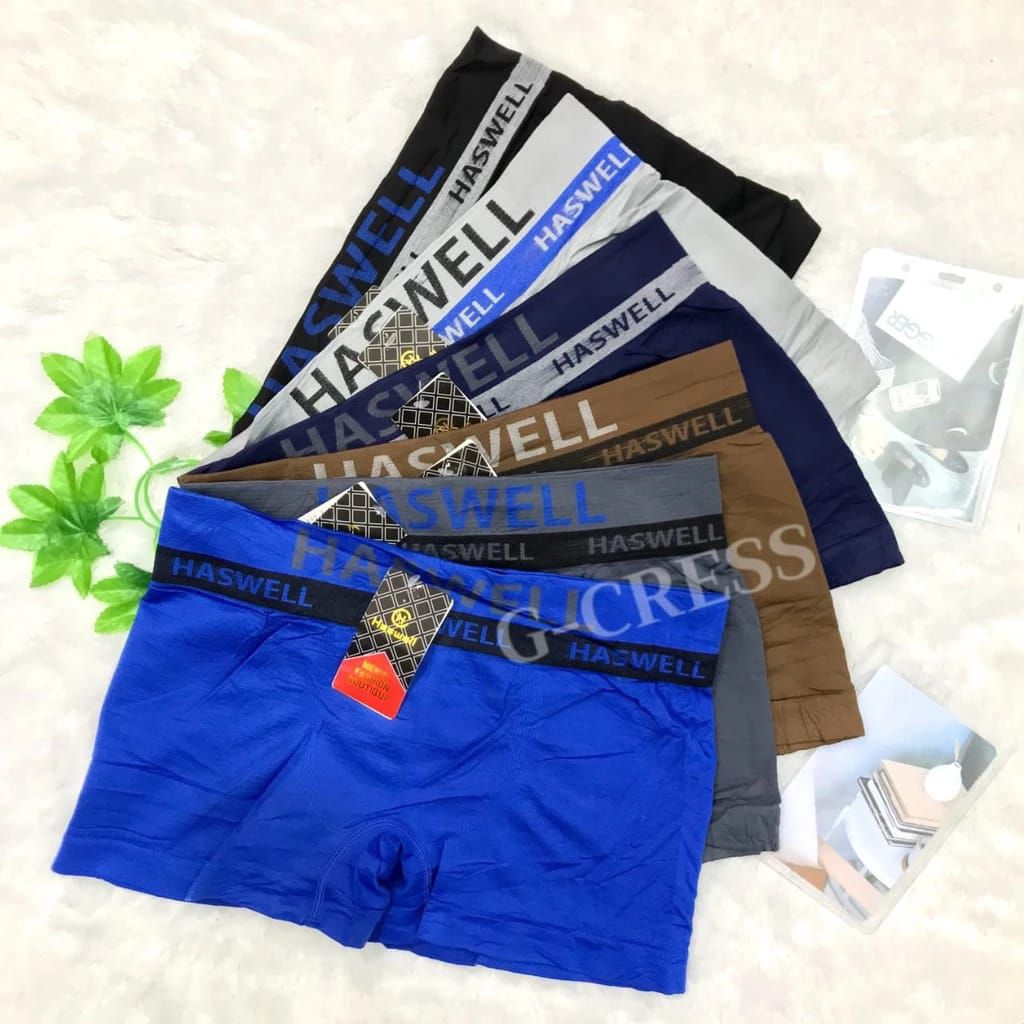 Boxer Celana Dalam HASWELL Untuk Pria Dewasa Bahan Rajut All Size