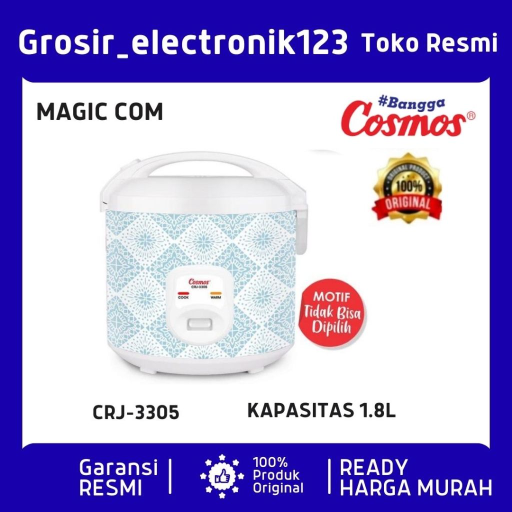MAGIC COM COSMOS CRJ3305 1.8 LITER / RICE COOKER COSMOS 1.8 LITER CRJ-3305