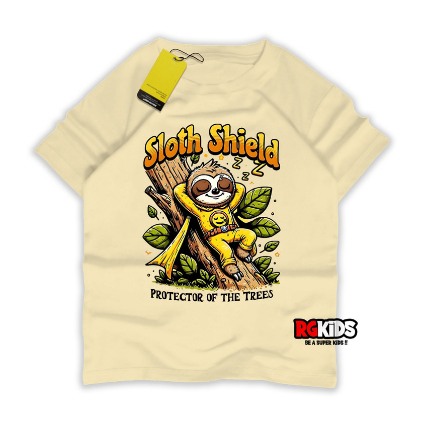 RGkids Kaos Anak Laki Laki Karakter Sloth ShieldC hill mode savage4-12 Tahun Sablon Print