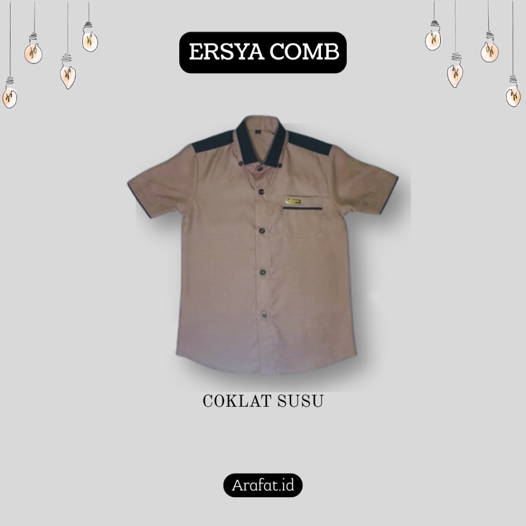 Kemeja Anak Lengan Pendek Kombinasi Warna Coksu