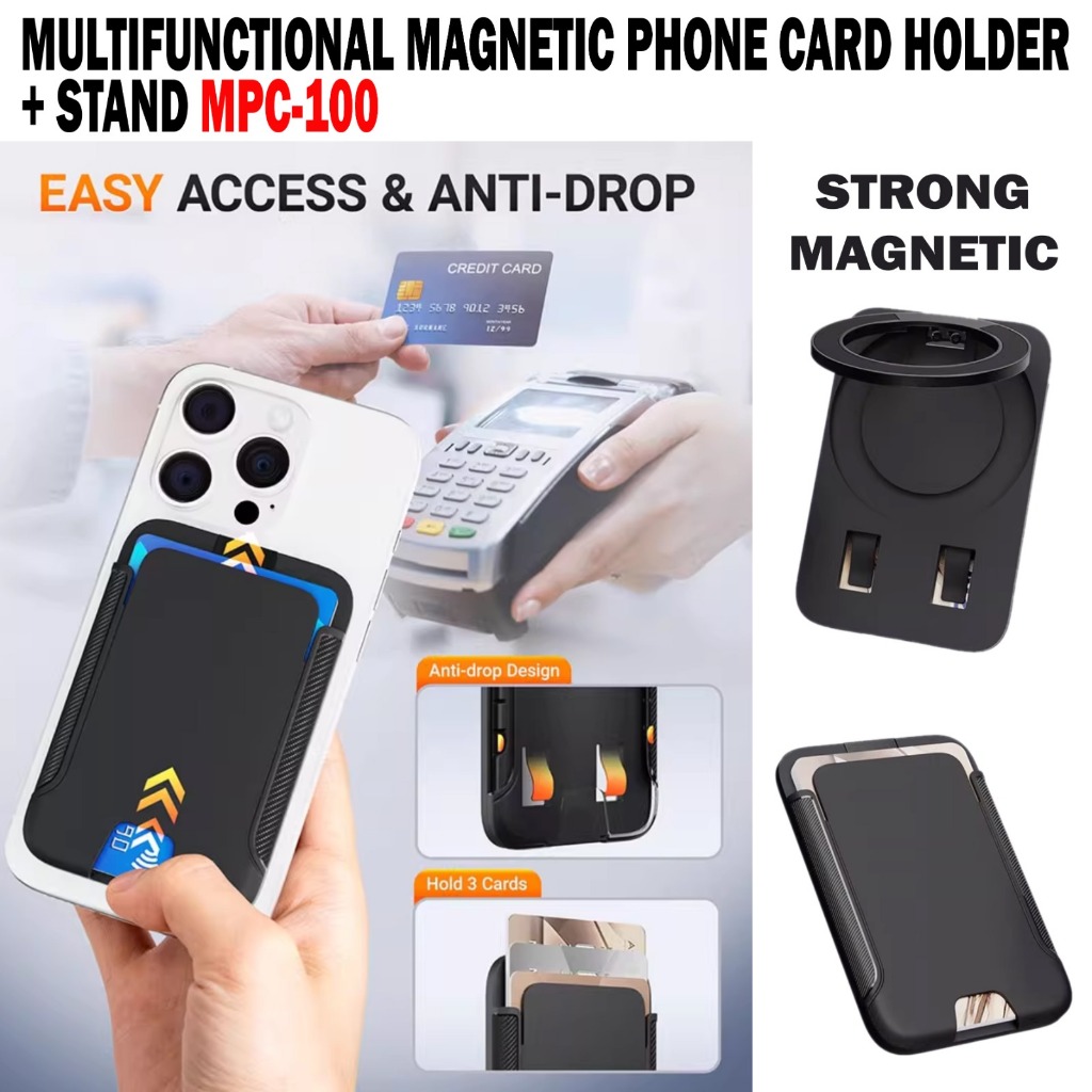 Holder Case Wallet Magnetic with Stand HP Multifunctional Card Holder Support NFC MPC-100
