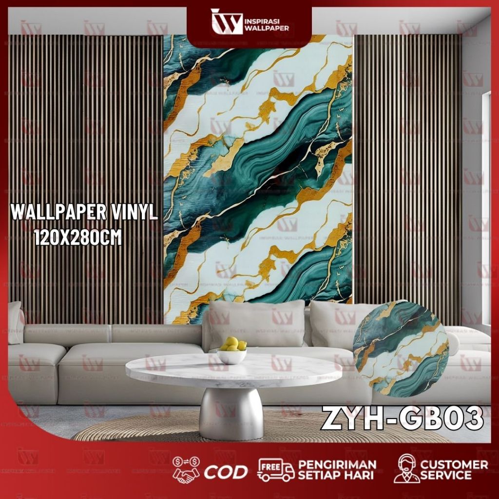 Wallpaper dinding Vinyl Marble 1.2*2.8 Meter Wallpaper Foam Granit Tebal Roll