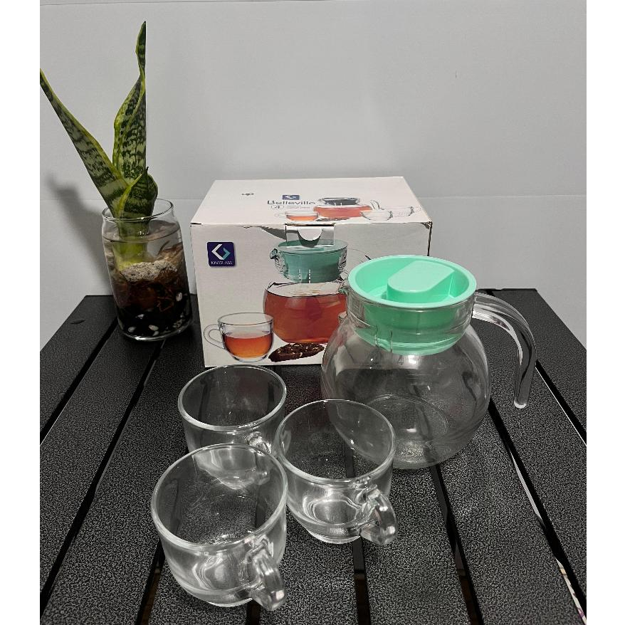 Teko Set Kimglass Rio Isi 4 Pcs / Gelas Teko 1 Set Estetik