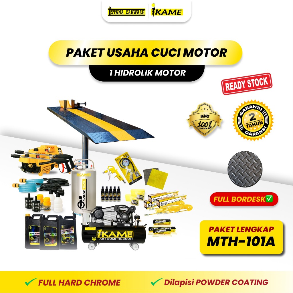 Paket Peralatan 1 Hidrolik Cuci Steam Motor Lengkap (MTH - 101A)