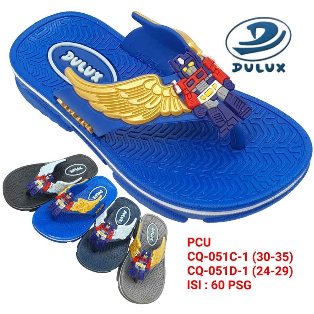 Sandal Jepit Anak-anak Karakter Transformers Dulux CQ-051D-1 Size 24-29
