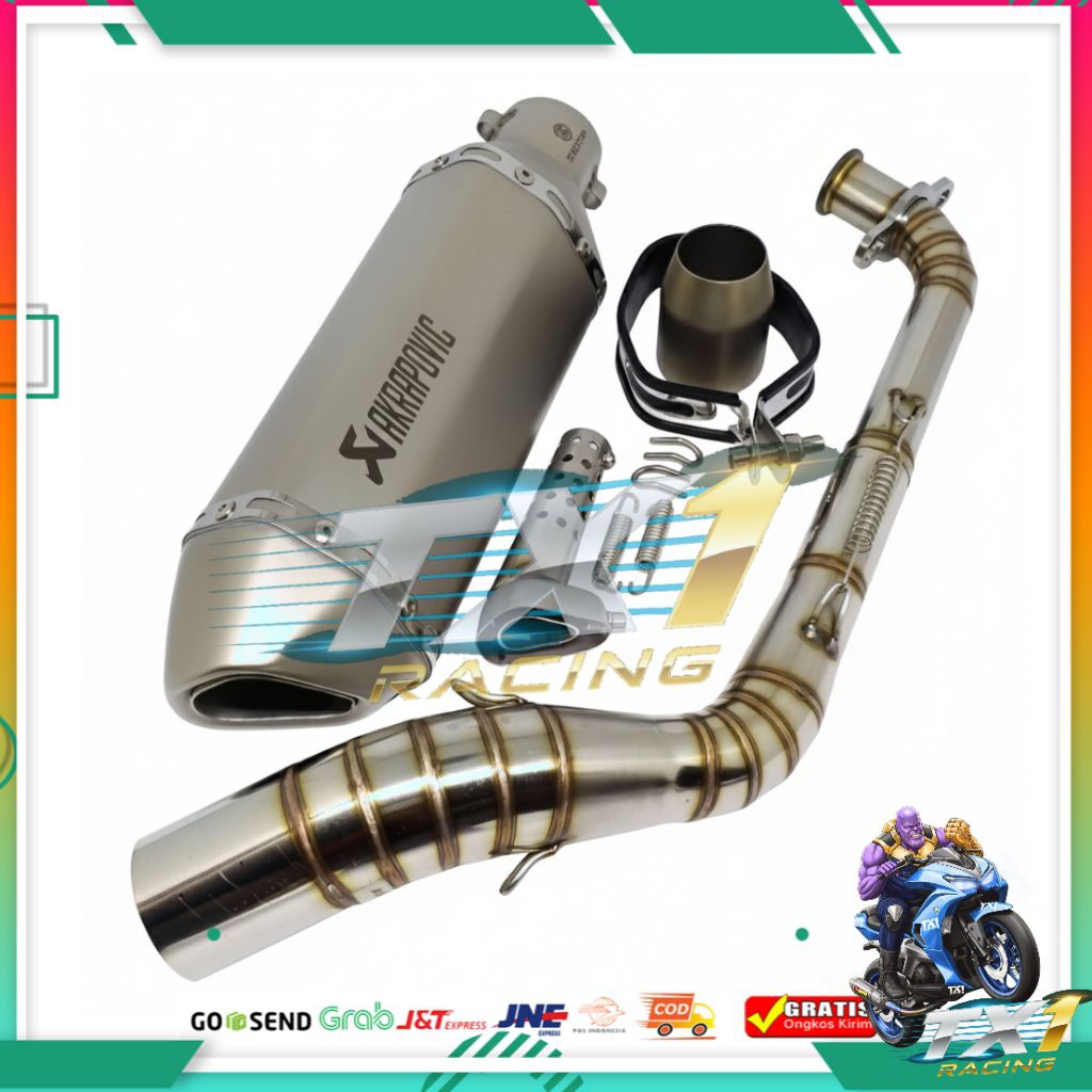 Knalpot Racing Akrapovic import tw fullset header db killer silincer pnp aerox nmax lexy freego