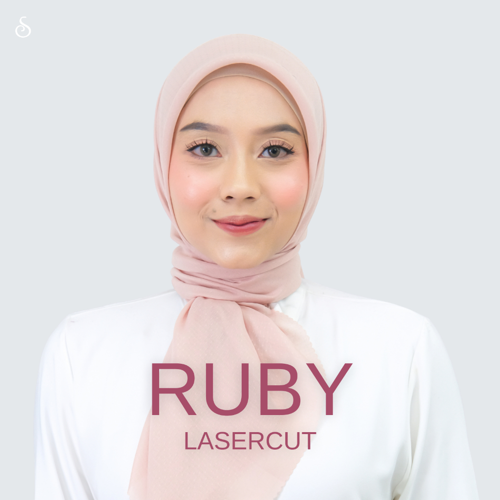 Ansania Hijab - Embossed Rubiya Lasercut Plat S - Jilbab Kerudung Segi Empat
