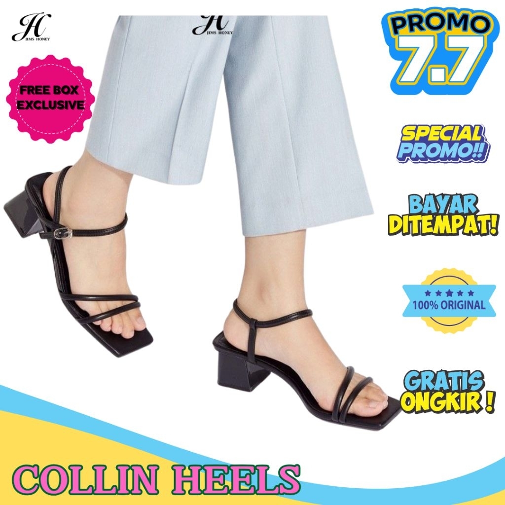 JIMSHONEY COLLIN HEELS, SEPATU SANDAL WANITA HAK SEDANG BERTALI