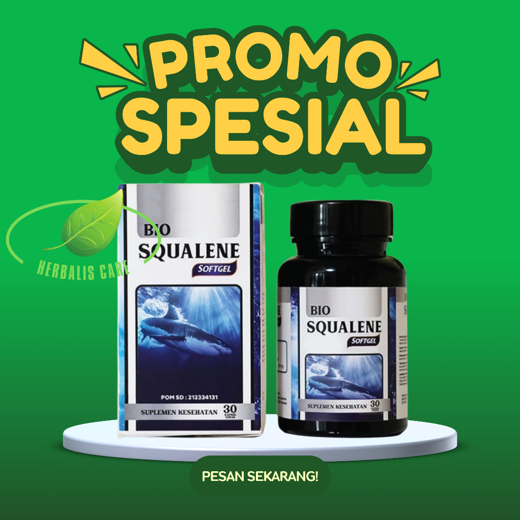 Bio Squalene Softgel Original | Minyak Hati Ikan Hiu Omega 3 & Fish Oil Vitamin Anak Dewasa