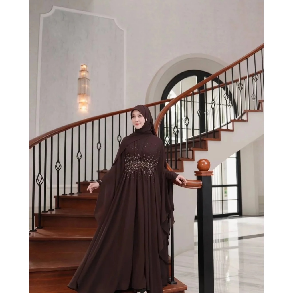 Gamis wanita Terbaru 2025 Kekinian Viral / Layla Kaftan / Kaftan Hitam Arab / Gamis Remaja ootd Kore