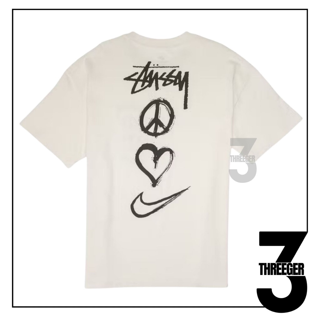 Stussy x Nike Peace Love Tee White Original Authentic