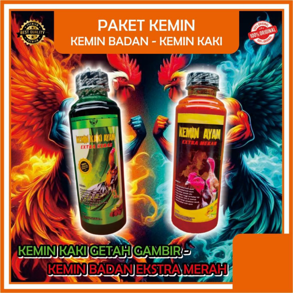 PAKET KEMIN, KEMIN BADAN ekstra merah dan KEMIN KAKI Getah Gambir