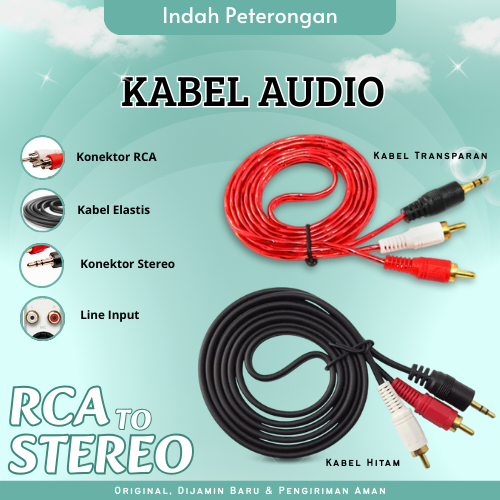 KABEL RCA TO STEREO/KABEL AUDIO/KABEL HP KE SPEAKER AKTIF/KABEL LINE SPEAKER