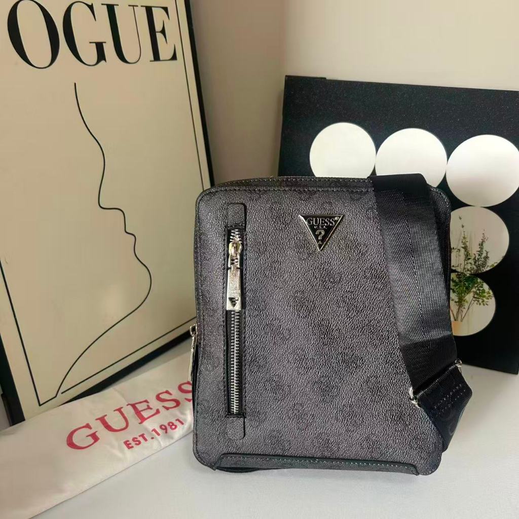 NEW TAS PRIA GU3SS IMPORT / TAS SELEMPANG DAN BAHU MOTIF LOGO GUESS PREMIUM