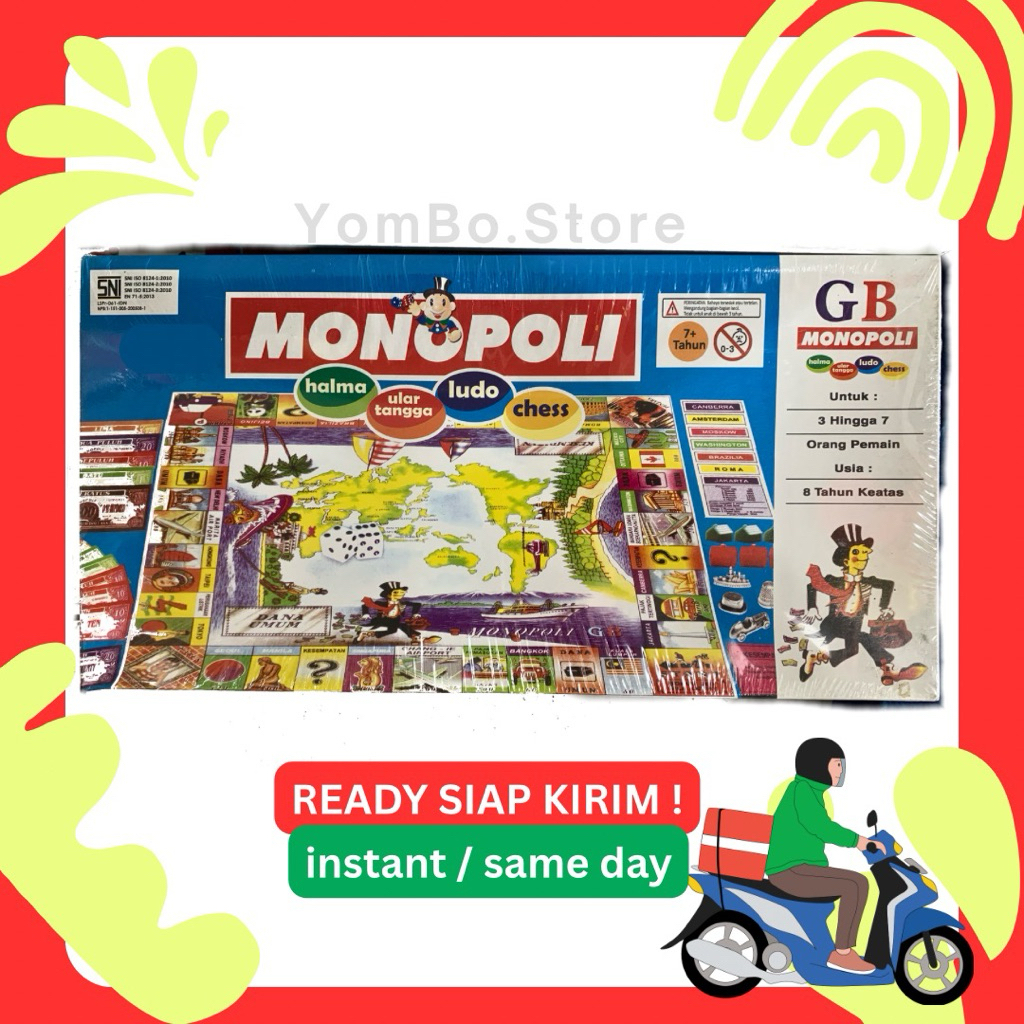 Siap Kirim - MONOPOLI MURAH 5in1 halma, ludo, catur, ular tangga mainan anak remaja dewasa keluarga