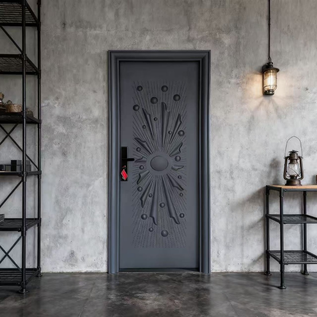 ZW - ( Pintu baja A038) Pintu kamar / Full set pintu utama / (Daun Pintu + Handel + Engsel + Kusen +