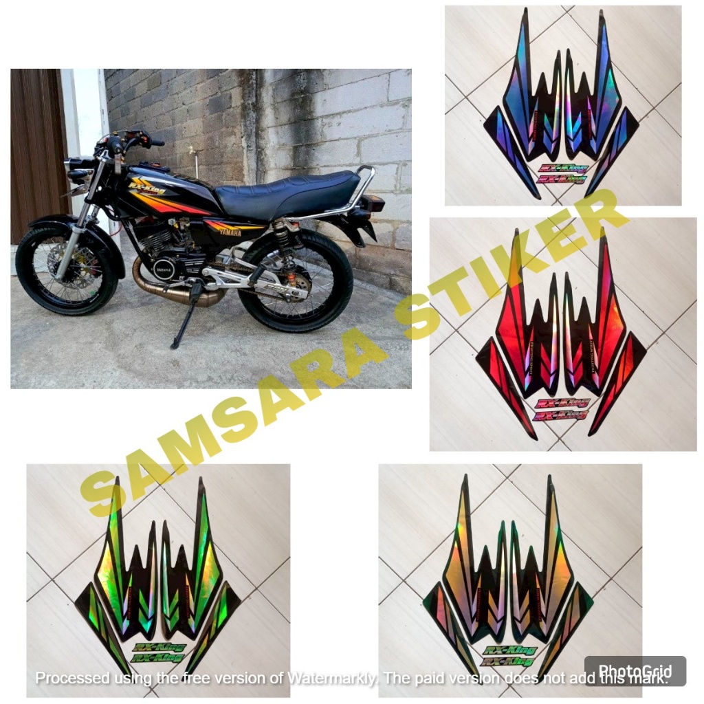 STIKER STRIPING MOTOR YAMAHA RX KING 2002 VARIASI HOLOGRAM FULLSET