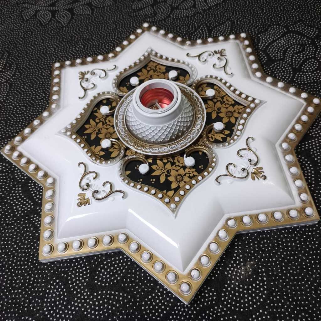 Fitting Hias Besar Persegi Ornamen Plafon PVC 30cm
