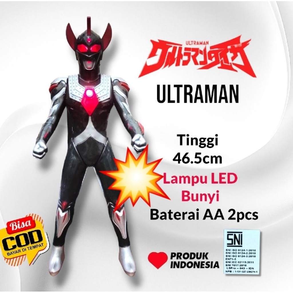Mainan Anak Robot Ultraman Kantong Super Ultraman Nyala Lampu Dan Suara