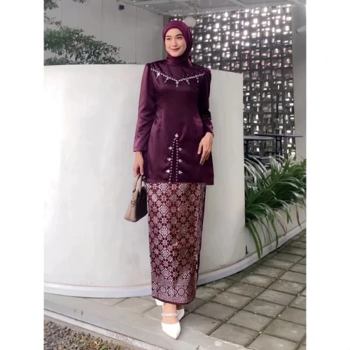 Setelan Kurung Songket 2in1 Oneset Fayra Baju Kurung Rok Songket Setelan Wanita Kondangan Gamis Leba