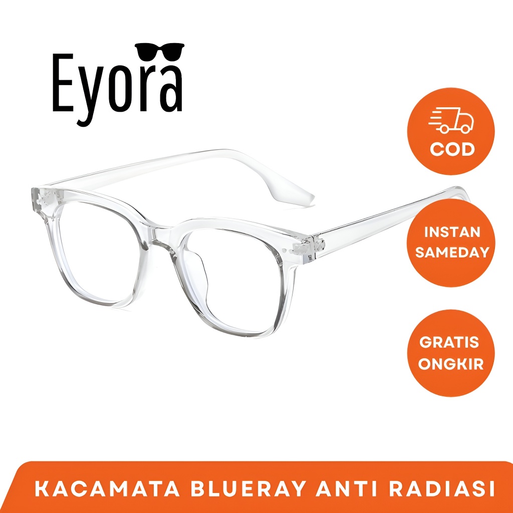 Kacamata Bening Transparan Clear Tebal UV Protection Model Vincent Rompies Unisex Fashion