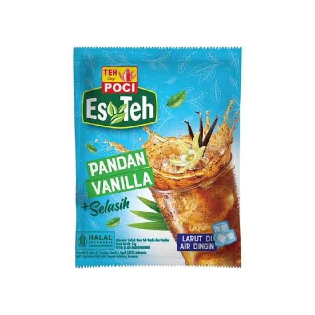 Teh Poci Pandan Vanilla Selasih 1 Renteng Isi - 10 sachet