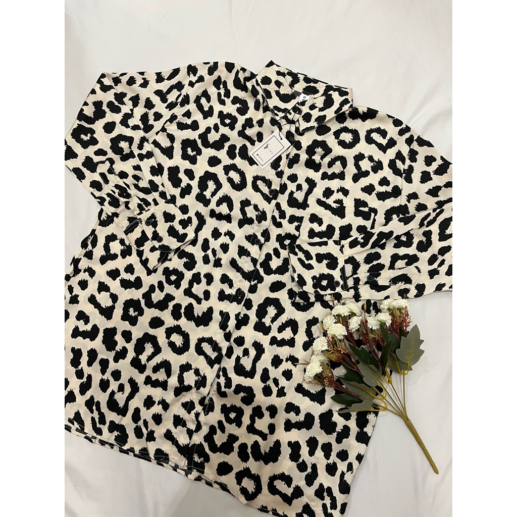 Baju Atasan Wanita Silk Motif Macan