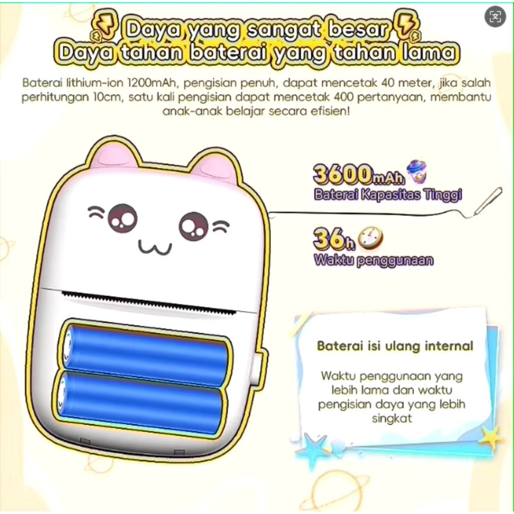 Cute Printer Thermal Bluetooth Unik ( Chat utk ketersediaan stock )