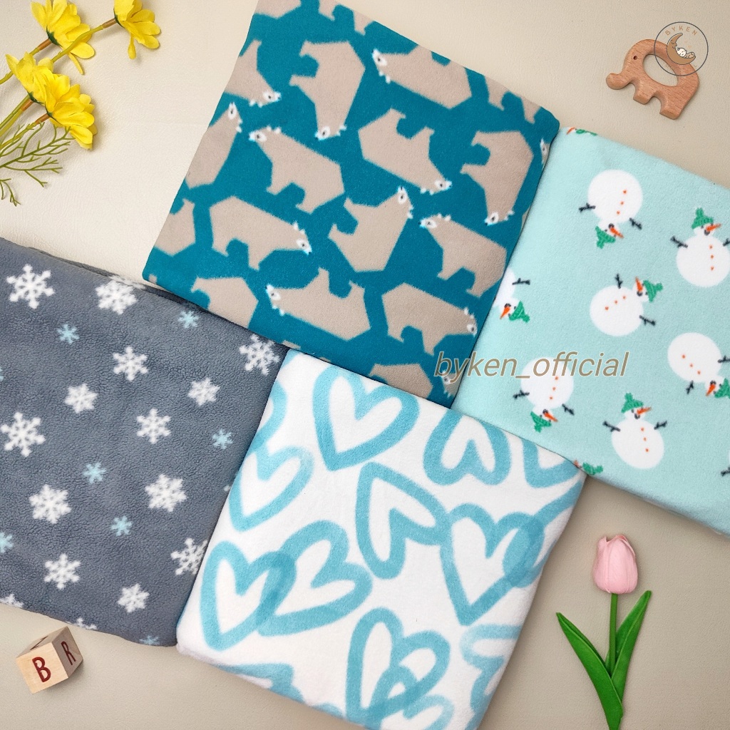 Byken - Selimut Bayi Double Fleece Tanpa Topi Selimut Bayi Lembut Tebal dan Halus Premium