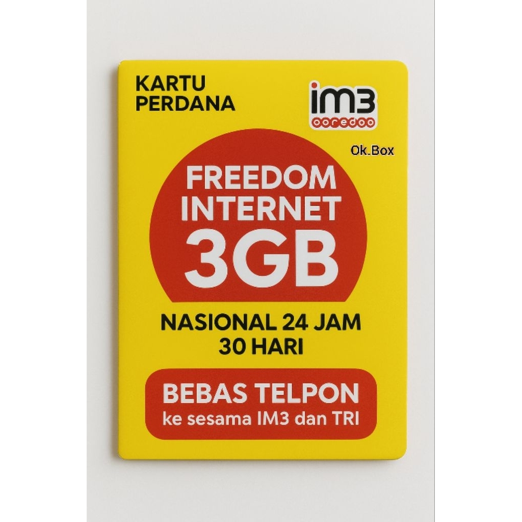 Kartu Perdana INDOSAT Freedom Internet 3GB Segel