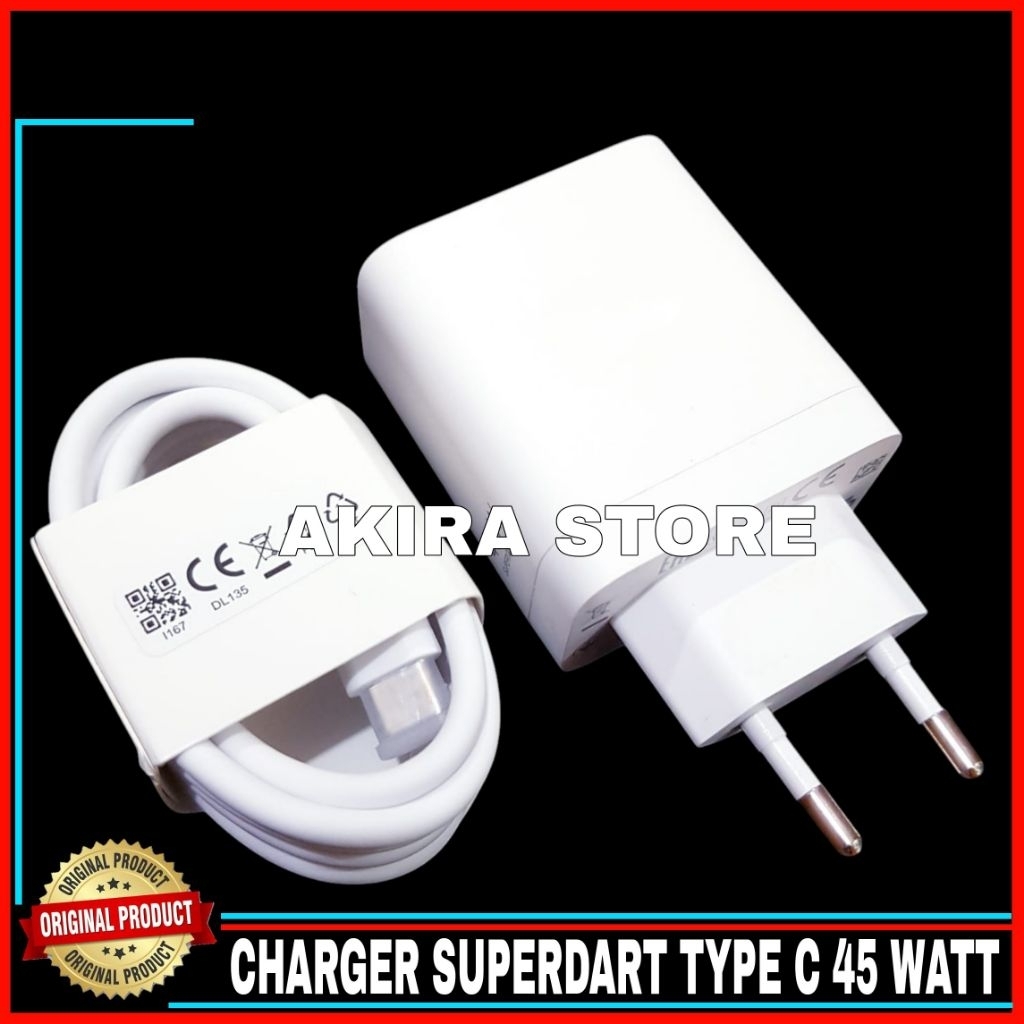 CHARGER CASAN REALME SUPERDART TYPE C ORIGINAL SUPERVOOC TYPE C 45 WATT