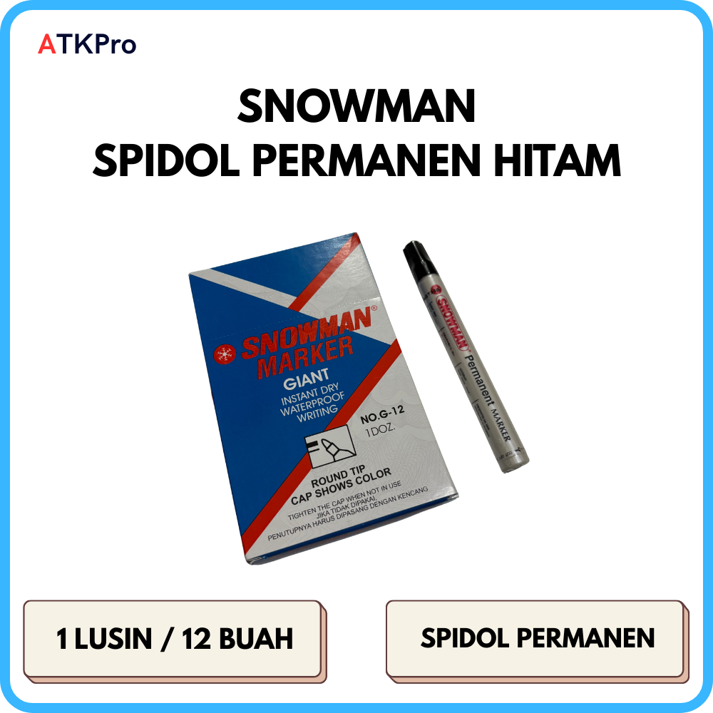 Spidol Snowman Permanen Hitam Merah 1 Lusin Spidol Permanen Warna Hitam Merah 1 Lusin